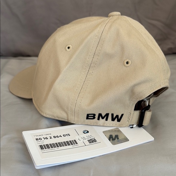 BMW Beige Tan Adjustable Baseball Cap Unisex - Picture 1 of 4